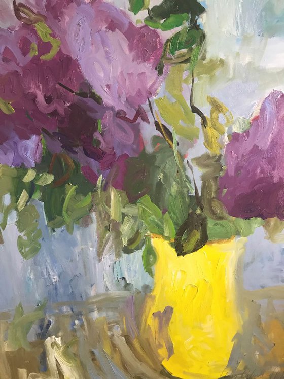 Lilac in a yellow jug