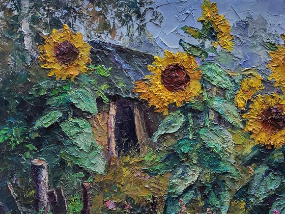 Sunflowers in the garden