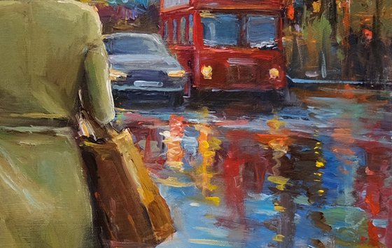 A Rainy Day in London Streets