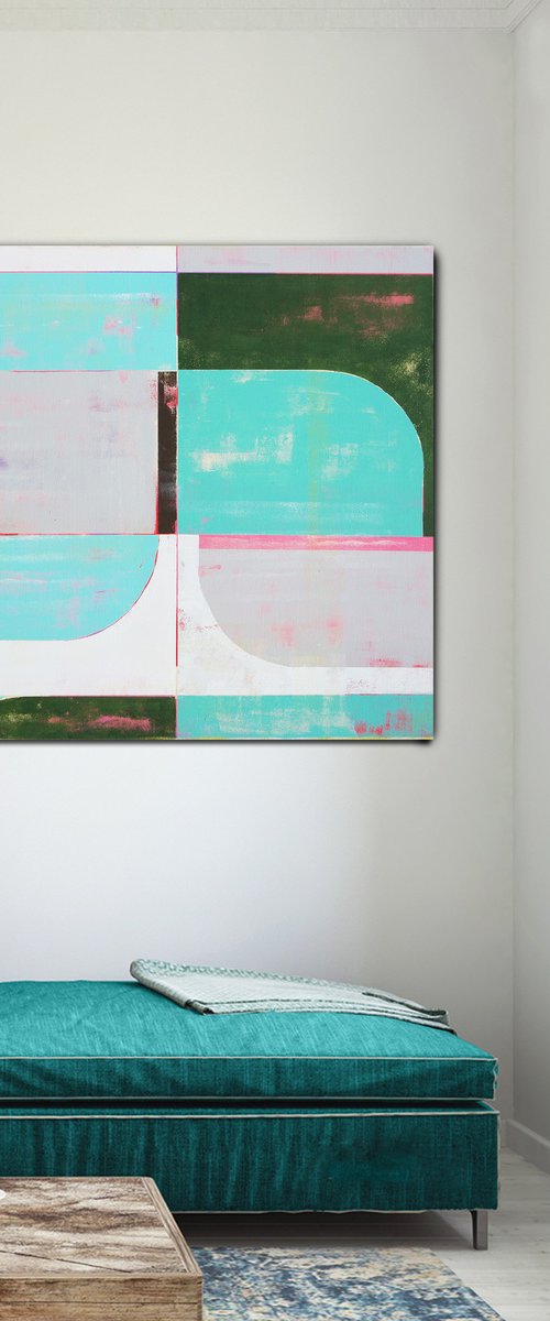 Circle in Circle Turquoise by Ronald Hunter