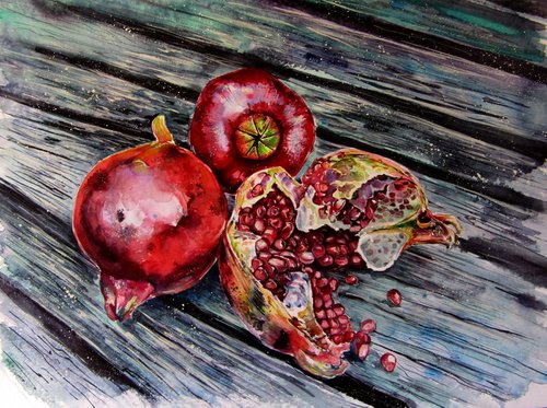Pomegranate still life by Kovács Anna Brigitta