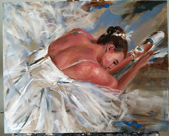 Thoughts II -Ballerina Painting on MDF