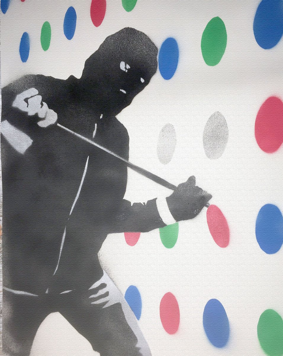 Urban And Pop Painting , Damien Heist 2 (Bc). By Juan Sly, 23 X 30, Artwork For Sale On Artfinder