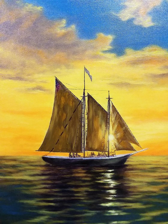 Sailboat at sunset