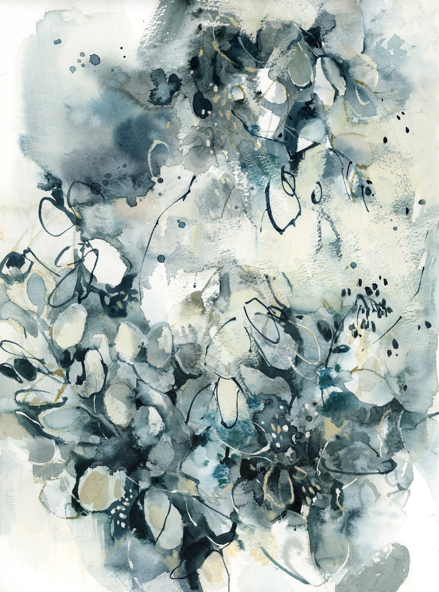 Abstract Botanical in Teal by Sophie Rodionov