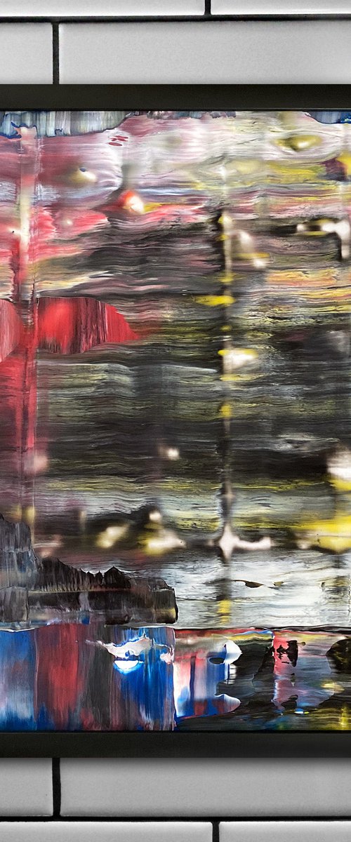 "In A Flurry" - Original PMS Abstract Acrylic Painting On Plexiglass, Framed - 26" x 26" by Preston M. Smith (PMS)