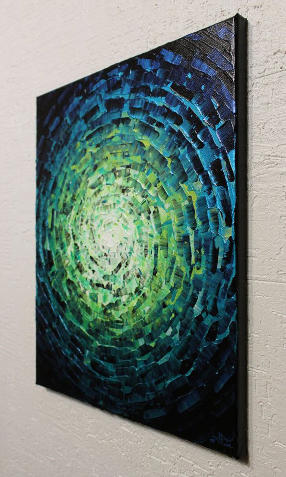 Shine of iridescent green blue glow
