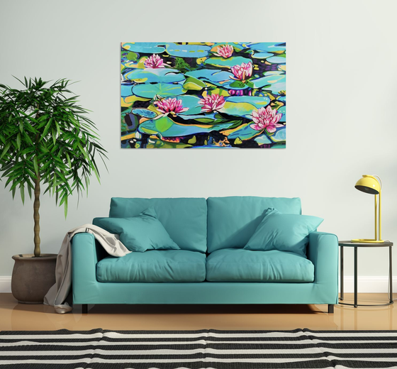 XXXL Water Lilies / 140 x 90 x 3 cm