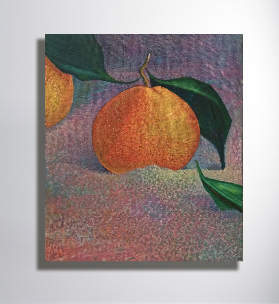 Impressionistic Still Life Oil Painting By Marya, 24 X 28", " Oranges ", Original Artwork