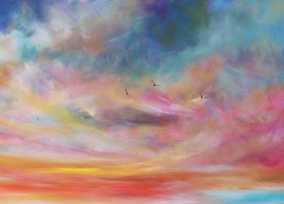 "The Symphony of Now" - Cornish Seascape, Art, Skyscape