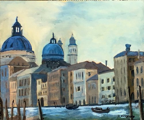Santa Maria de la Salute, Venice. An original oil painting. by Julian Lovegrove Art