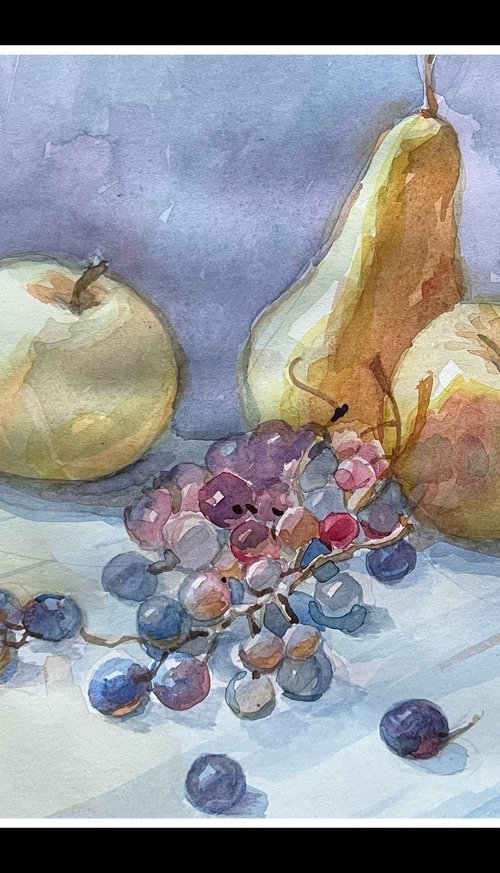 Grapes,pears,apples,stilllife by Roman Sergienko