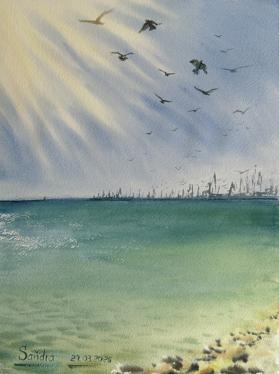 Impressionistic Watercolour , Light Of Hope By Oleksandra Padushyna, 12 X 16, Artwork For Sale On Artfinder