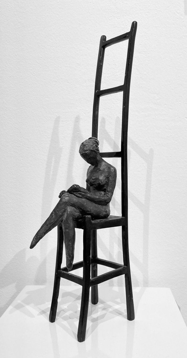 Expressive Bronze Sculpture , The Reader