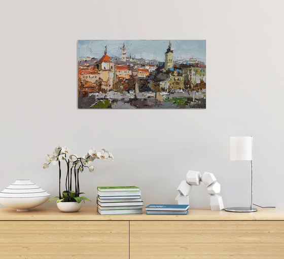 Lviv - Original cityscape painting