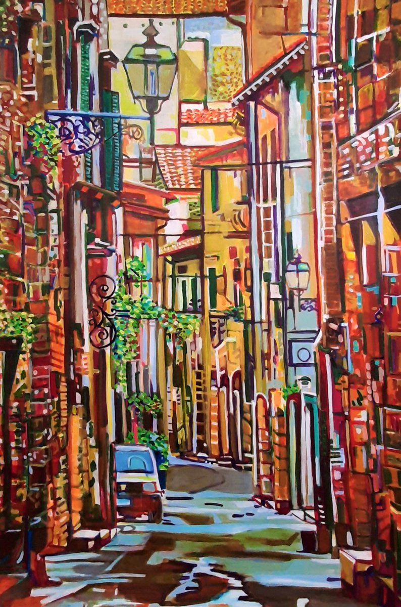 Mediterranean Street / 99,5 x 66,8 cm by Alexandra Djokic