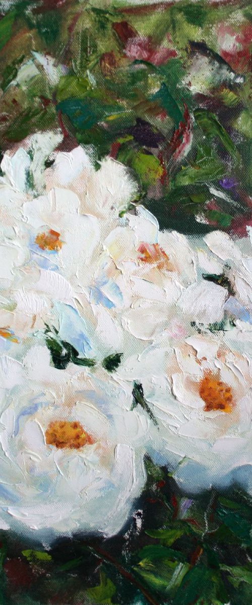 Roses in Garden I /  ORIGINAL PAINTING by Salana Art Gallery