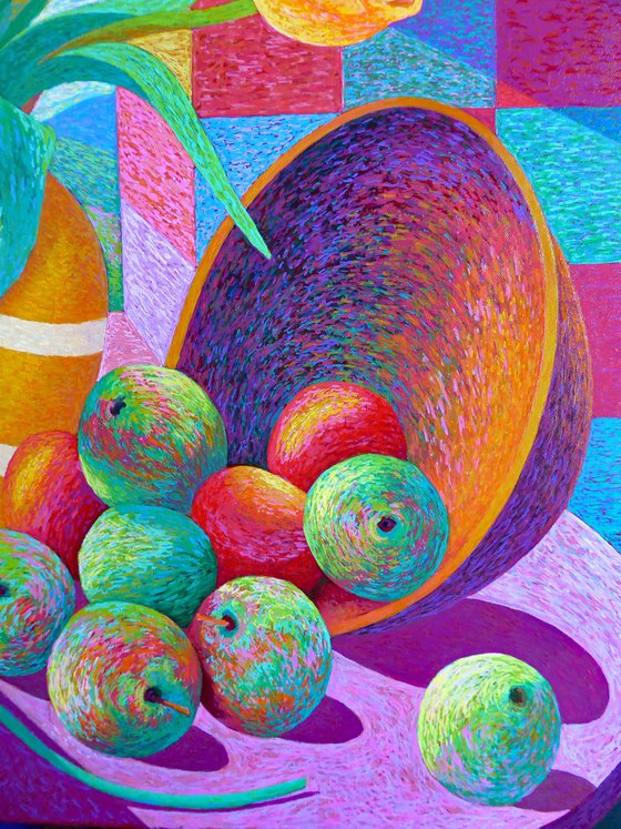 STILL LIFE OF FRUIT & FLOWERS