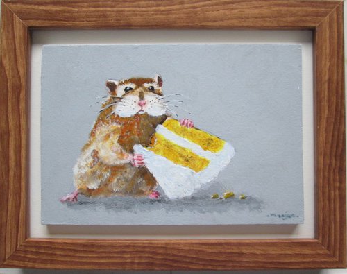 Hamster snacking on cake by MARJANSART