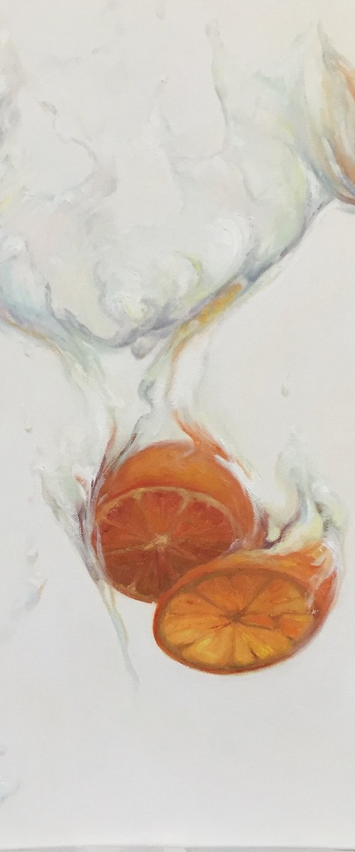 Orange splash by IRINA Kirienko-Milton