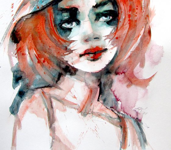Portrait of a girl with hat