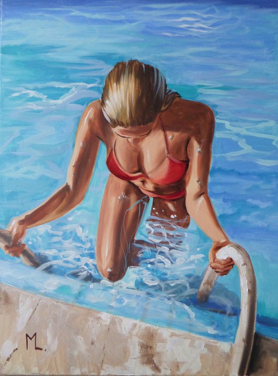 " SUMMER POOL TIME in BLUE "