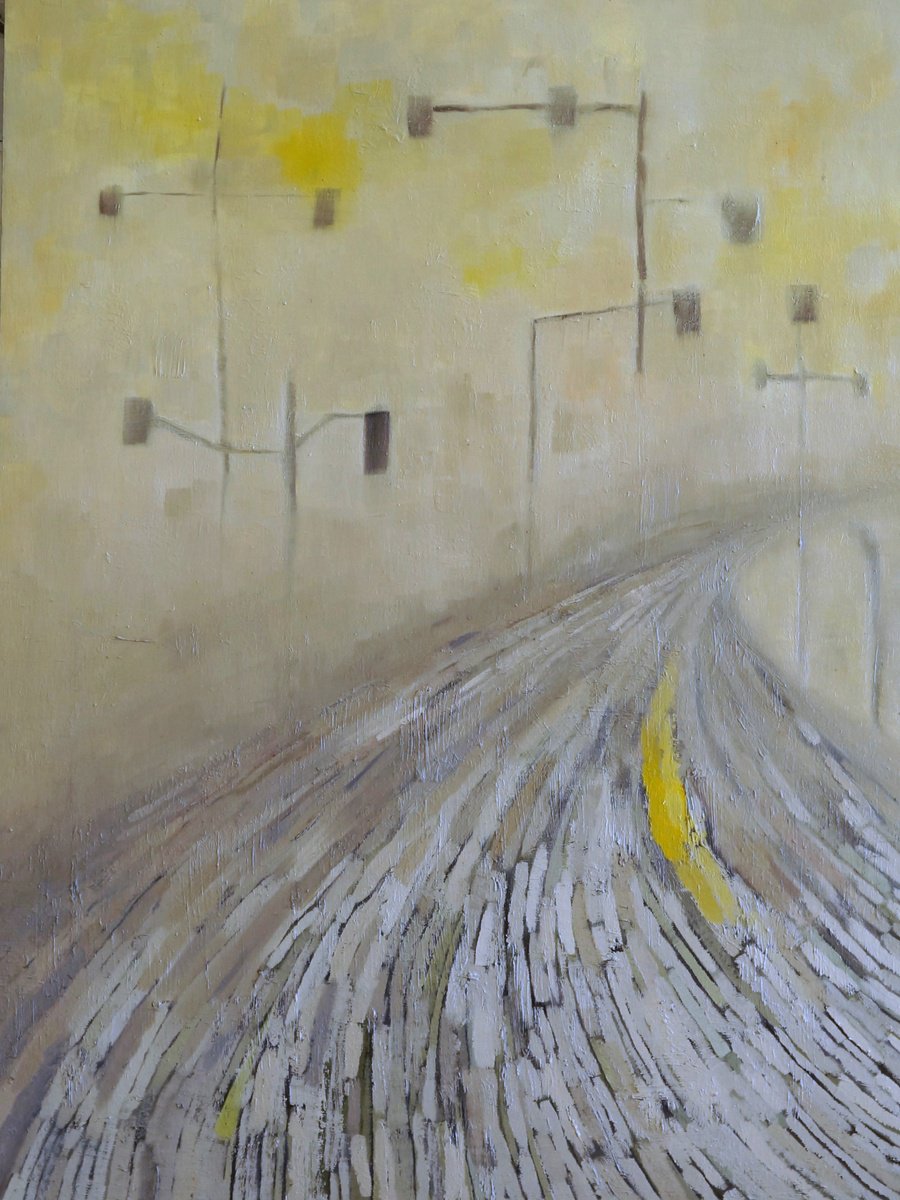 Geometric Abstract Oil Painting By Anna Jannack, 18 X 24, Camino Xx, Original Artwork