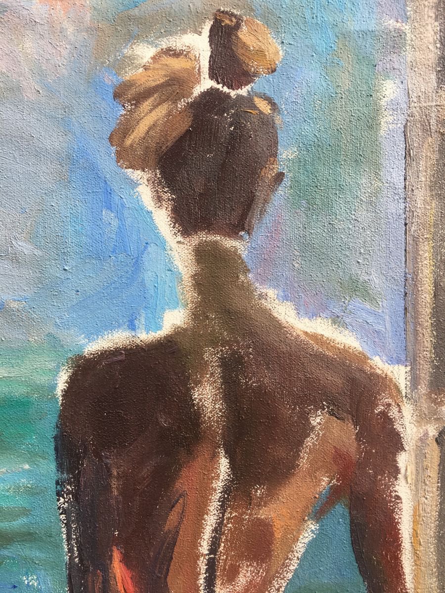 Nude oil painting Girl looking at the window view 28