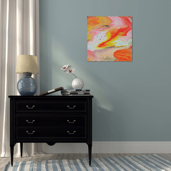 "I Can't Stay Mad At You" - Original Abstract PMS Fluid Acrylic Painting - 24 x 24 inches