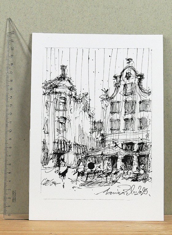 Amsterdam, Ink Drawing.