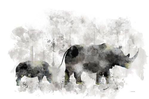 Rhinoceros and Calf by Marlene Watson
