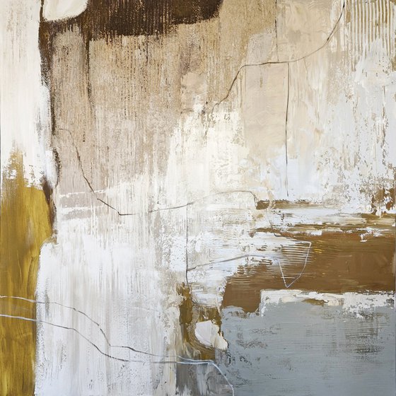 "Siera" Brown gray beige abstract art