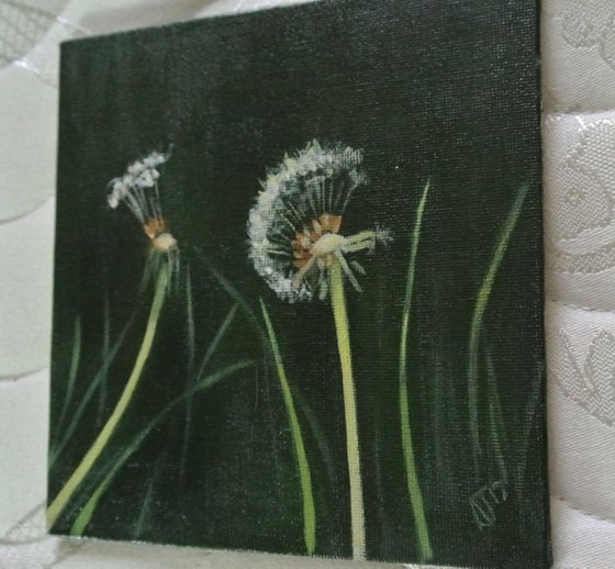 Dandelion Oil Painting 2,  unframed