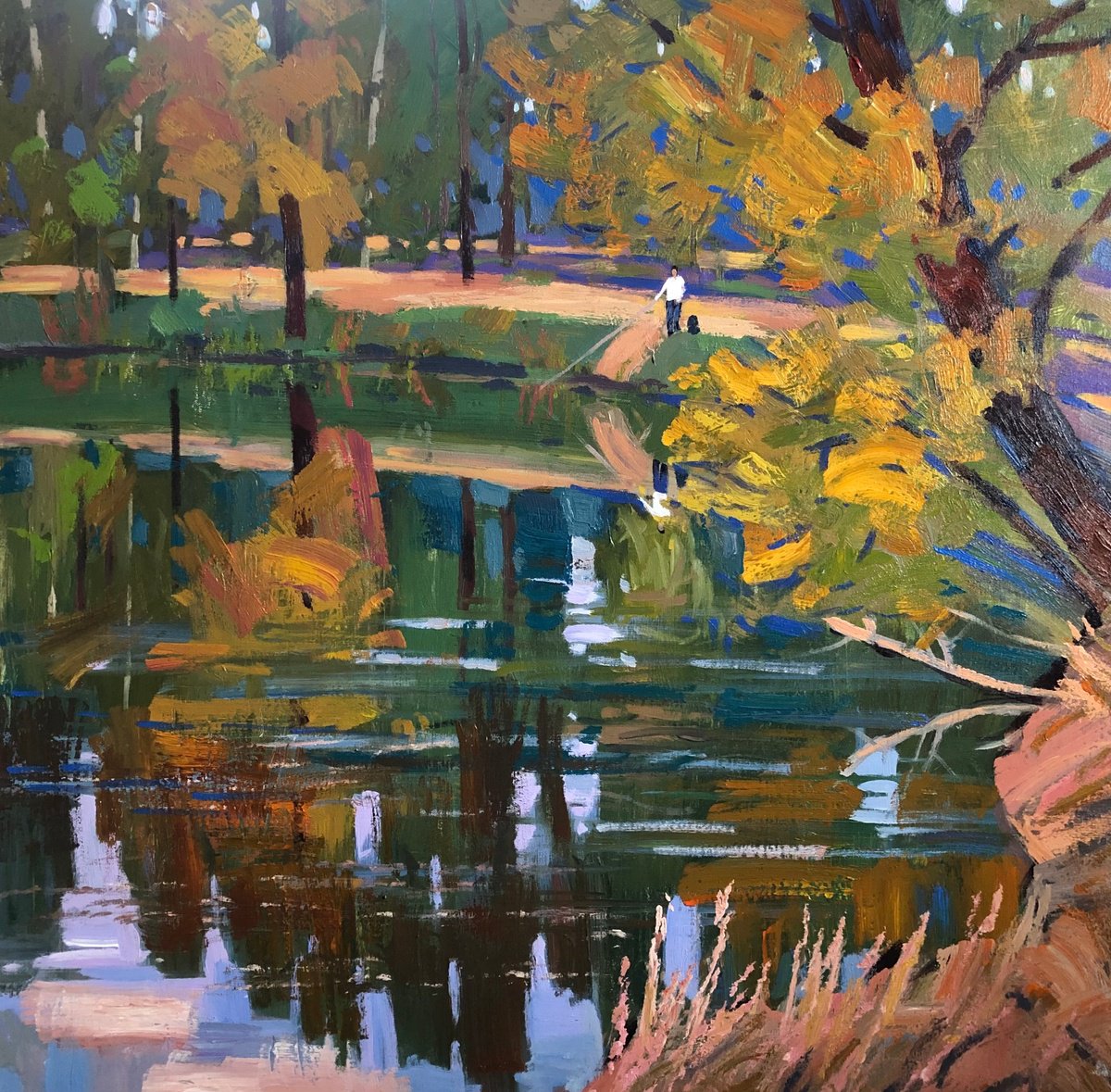 Fishing By Sergey Kachin, 33 X 33, Artwork For Sale On Artfinder