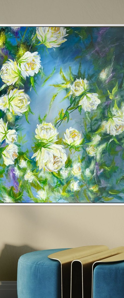 “Whispers of light” Large Abstract Painting by JuliaP Art