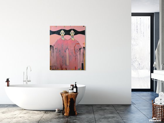 My Red — Twin Figures in Pale Pink