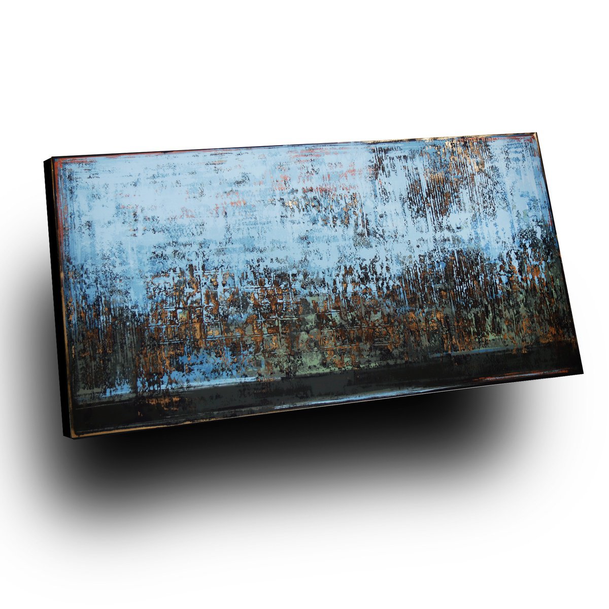 Organic Abstract Acrylic Painting By Inez Froehlich, 63 X 31, Heaven & Earth, Original Artwork