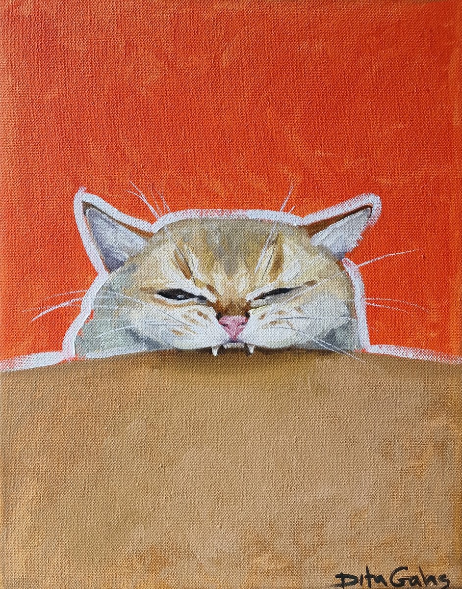 Impressionistic Animal Oil Painting By Dita Galas, 12 X 16, Chomp, Original Artwork