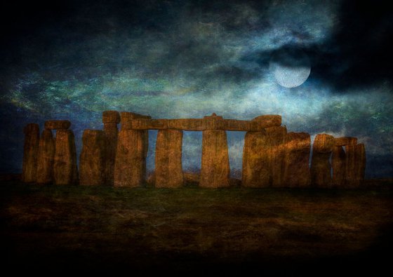 Moon over Stonehenge