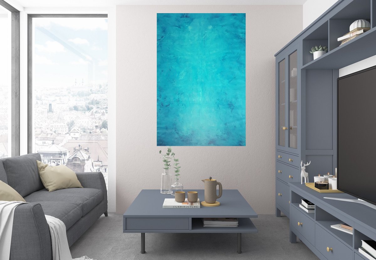 Spirit of the sea- XL blue abstract painting by Ivana Olbricht