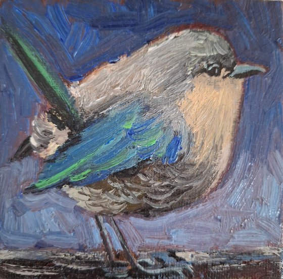 Oil painting "Lovely bird"