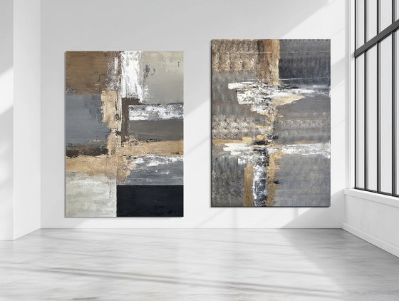 Golden Horizons: Golden Axis Diptych
