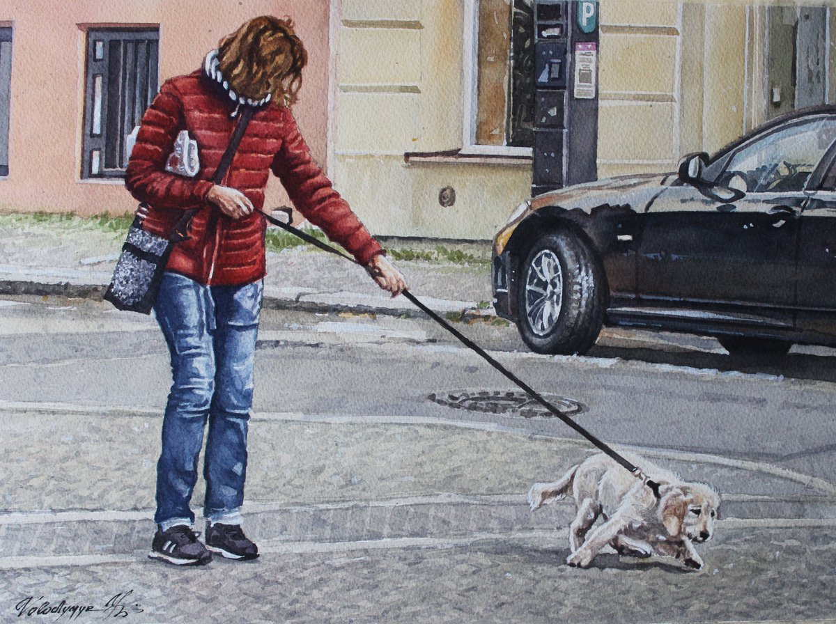 Animal Watercolour By Volodymyr Melnychuk, 15 X 11", Protest, Original Artwork