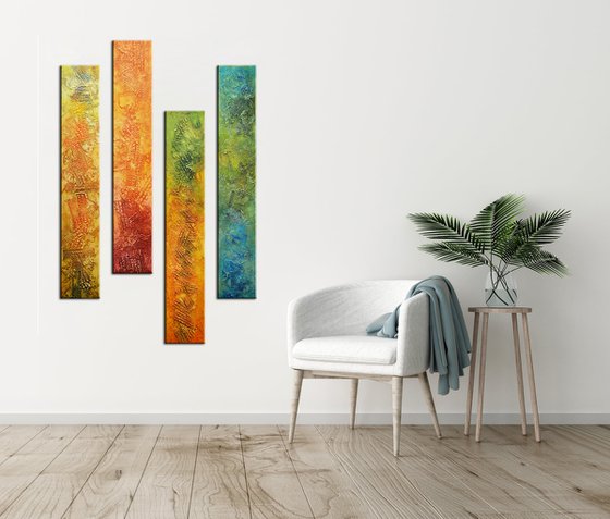 Alien language - rainbow bold multicolor abstract