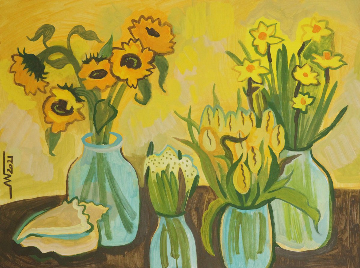 Yellow flowers by Marina Gorkaeva