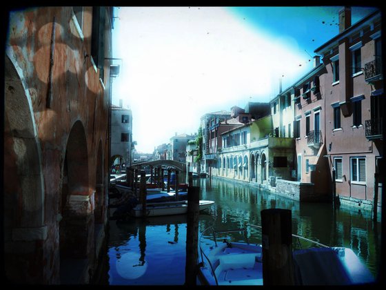 Venice sister town Chioggia in Italy - 60x80x4cm print on canvas 01078m1 READY to HANG