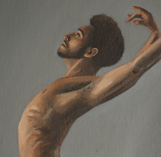 Beauty in the Fall, Portrait of a Dancer, Ballet, Male Dancer, Young Dancer Painting