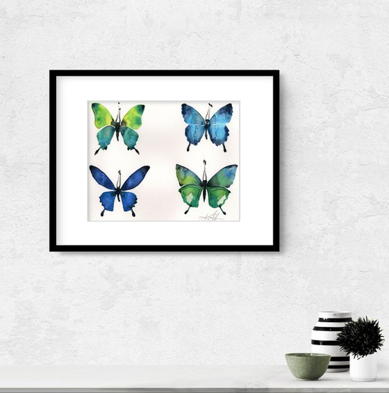 Four Butterflies 4 - Butterfly Art by Kathy Morton Stanion