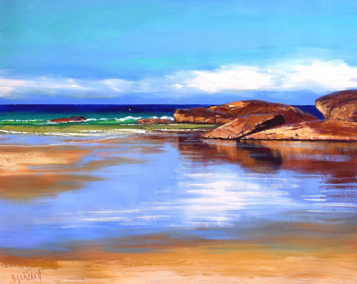 Sandy Beach with rocks by Graham Gercken