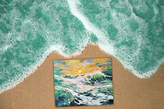 Turquoise emerald waves